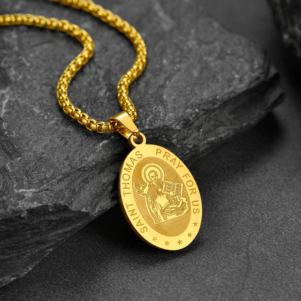 FaithHeart Saint Thomas Aquinas Necklace Catholic Patron Medal FaithHeart
