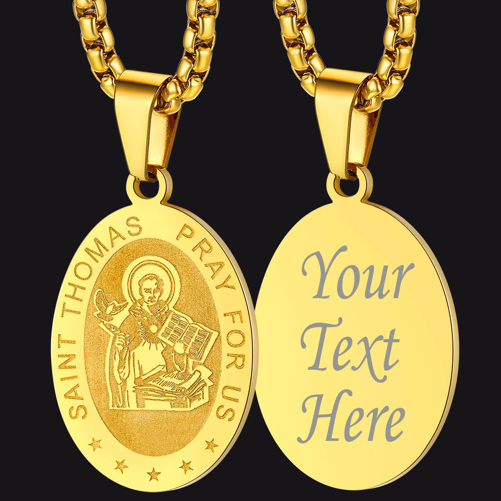 FaithHeart Saint Thomas Aquinas Necklace Catholic Patron Medal FaithHeart