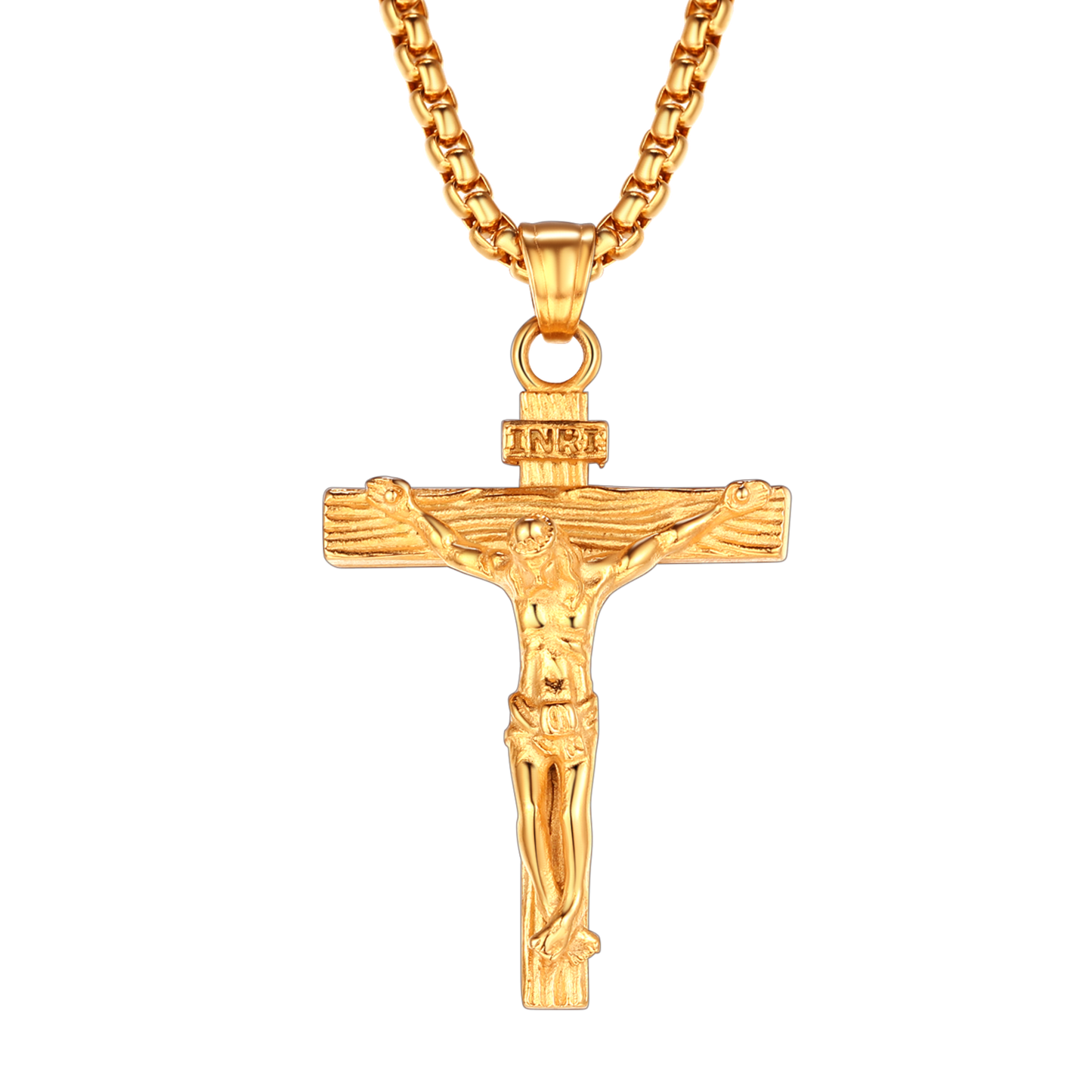 FaithHeart Catholic Cross Crucifix Necklace Jesus Pendant For Men/Women FaithHeart