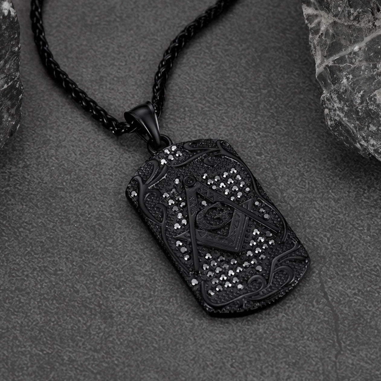 FaithHeart Freemason Pendant Necklace Stainless Steel Masonic Jewelry FaithHeart