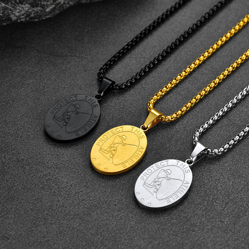 FaithHeart St Sebastian Necklace Engraved Necklace For Protection FaithHeart