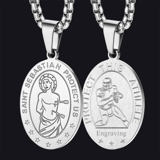 FaithHeart Saint Sebastian Necklace Patron Saint Protective Necklace FaithHeartimg