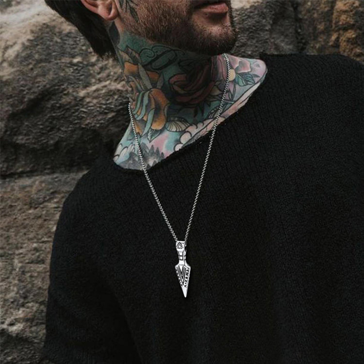 Viking Gungnir Spear Necklace with Runes For Men FaithHeart
