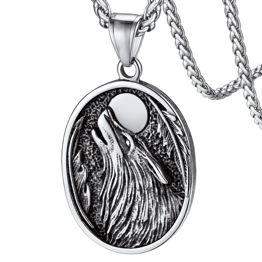 FaithHeart Norse Viking Wolf For Unisex Stainless Steel Pendant Necklace FaithHeart Jewelryimg