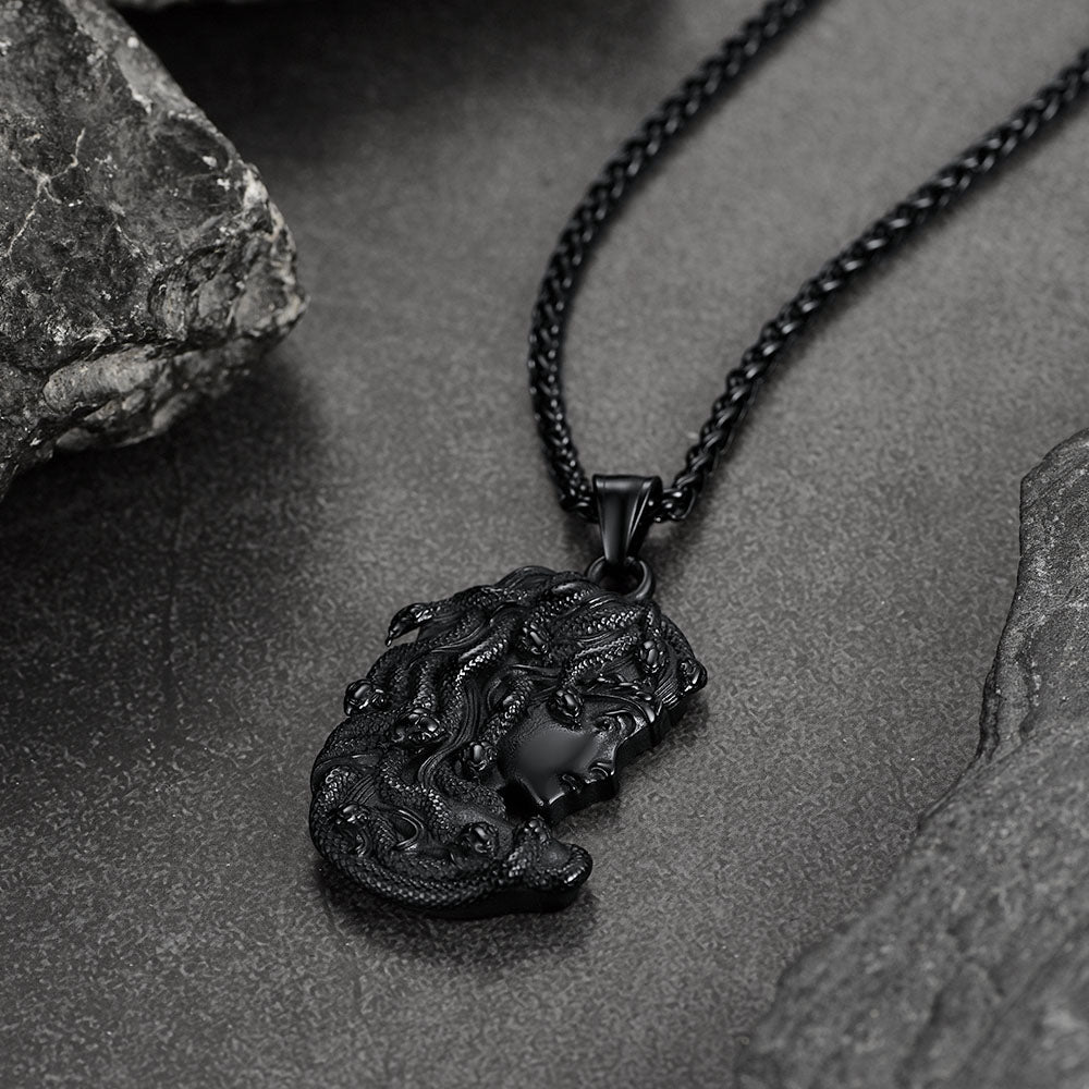 FaithHeart Medusa Gothic Pendant Necklace Stainless SteelGreek Mythology Jewelry FaithHeart