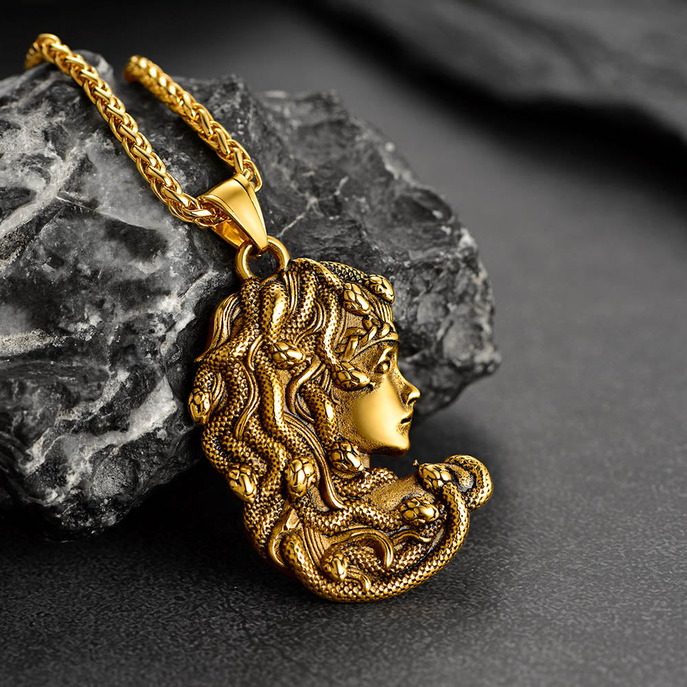 FaithHeart Medusa Gothic Pendant Necklace Stainless SteelGreek Mythology Jewelry FaithHeart
