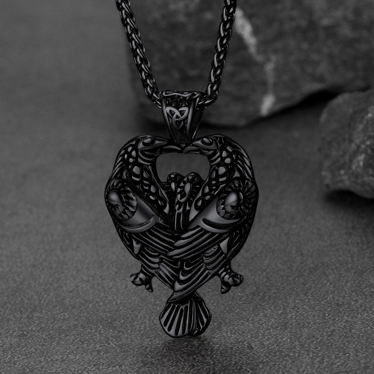 Viking Odin's Ravens Necklace - Huginn and Muninn Pendant