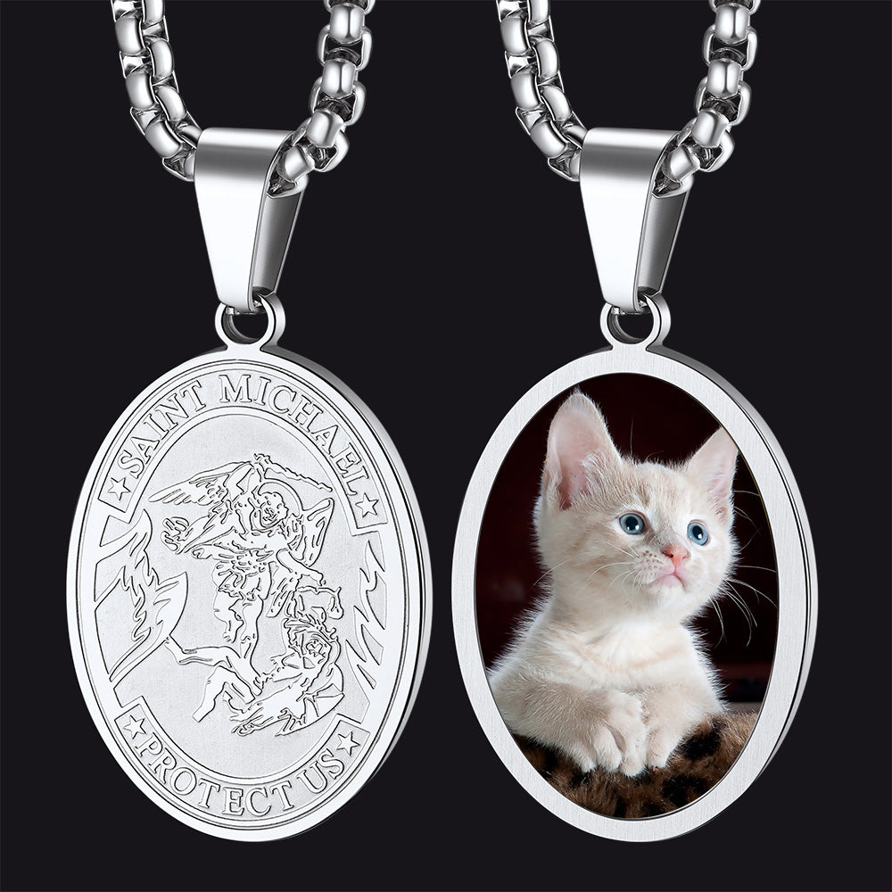 FaithHeart Archangel Saint Michael Necklace with Picture for Men/Women FaithHeart