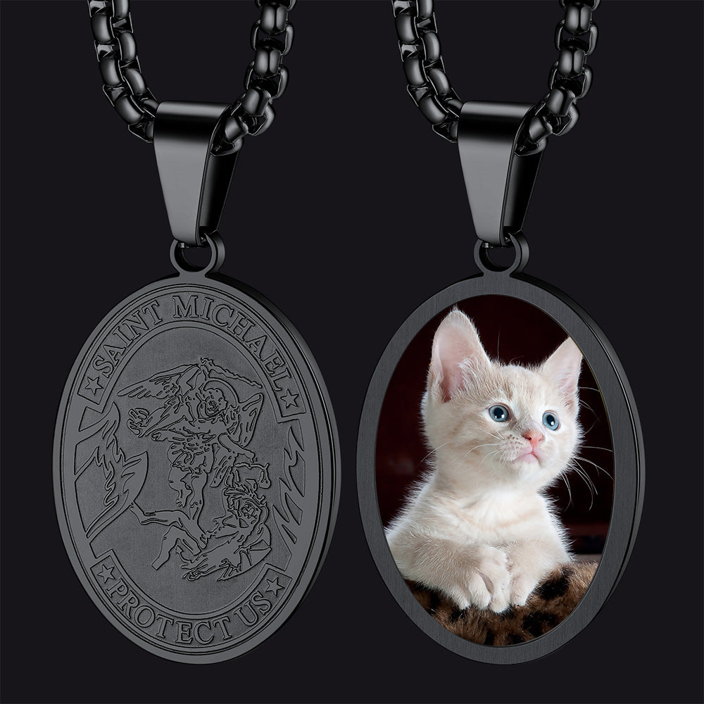 FaithHeart Archangel Saint Michael Necklace with Picture for Men/Women FaithHeart