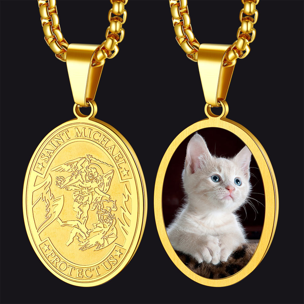 FaithHeart Archangel Saint Michael Necklace with Picture for Men/Women FaithHeart