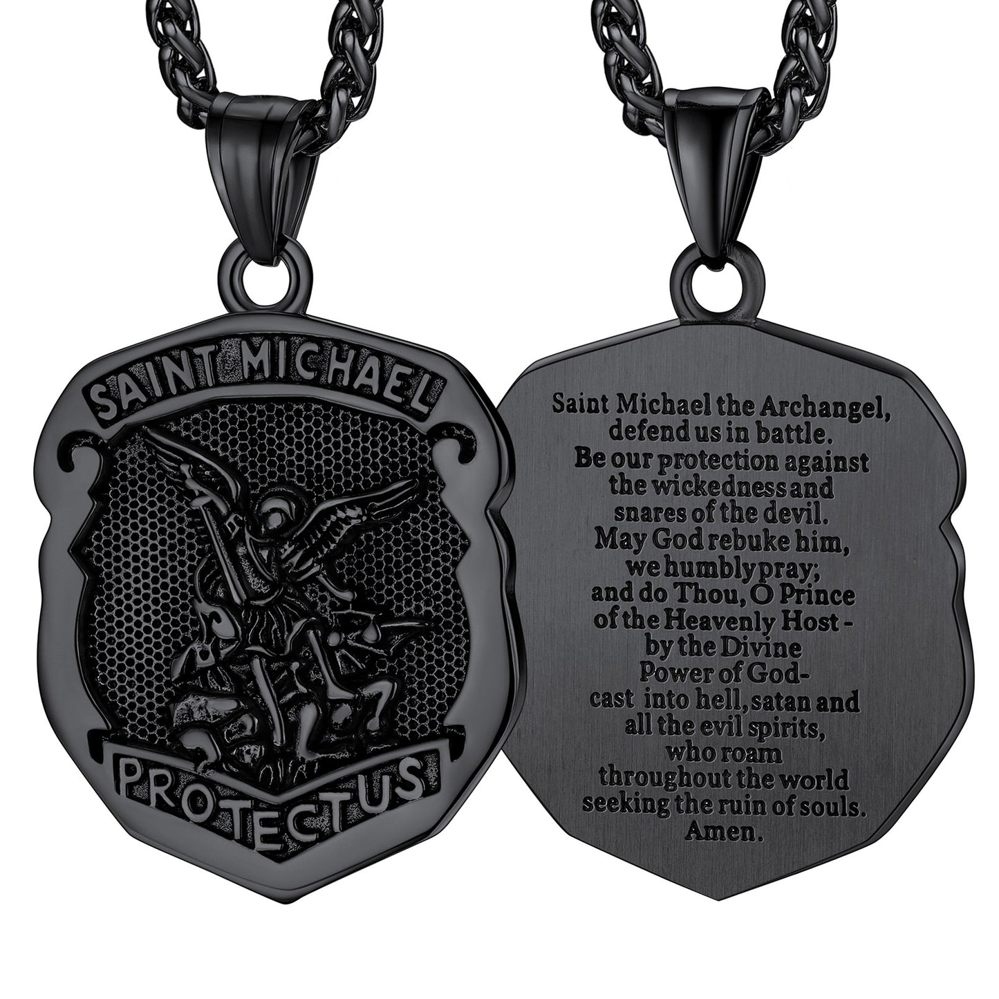 Saint Michael Protect Us Pendant Necklace
