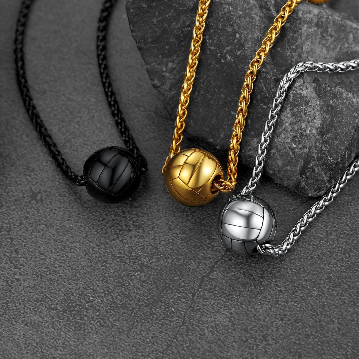 FaithHeart Stainless Steel Volleyball Sport Necklace FaithHeart Jewelry