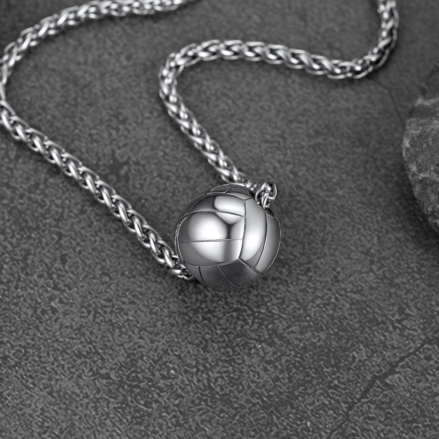 FaithHeart Stainless Steel Volleyball Sport Necklace FaithHeart Jewelry