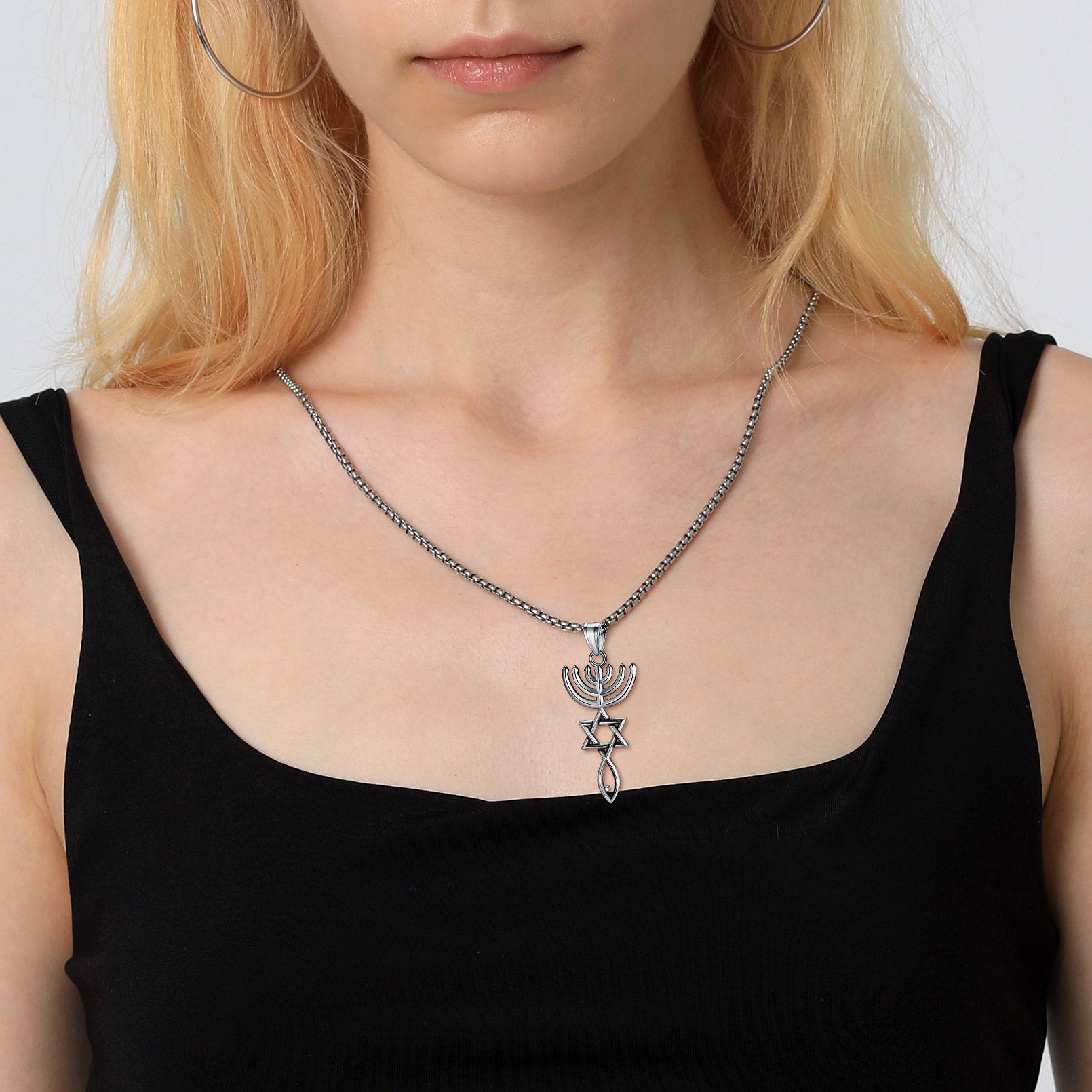 FaithHeart Messianic Seal Star of David Necklace For Men FaithHeart