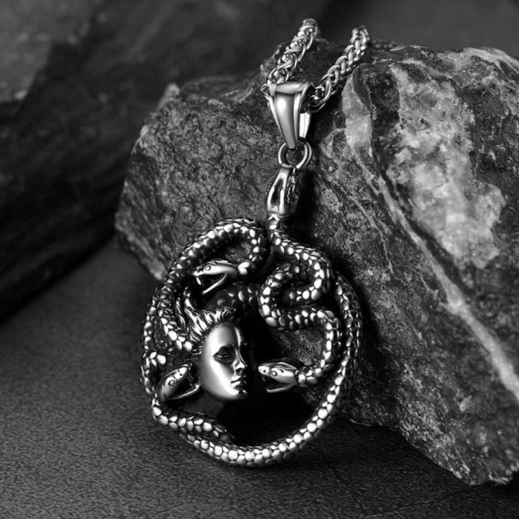 FaithHeart Mythology Medusa Gorgon Necklace Stainless Steel FaithHeart Jewelry