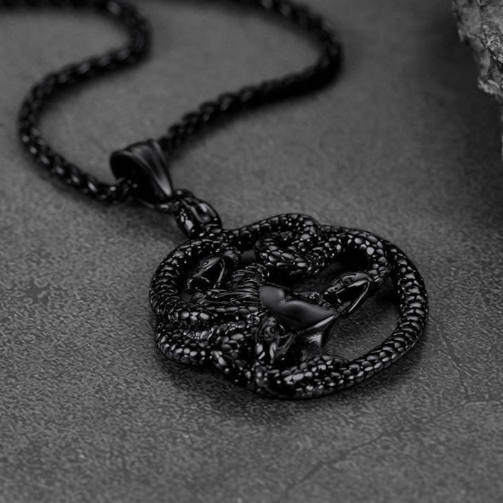FaithHeart Mythology Medusa Gorgon Necklace Stainless Steel FaithHeart Jewelry