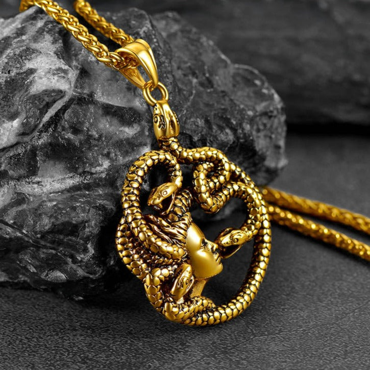 FaithHeart Mythology Medusa Gorgon Necklace Stainless Steel FaithHeart Jewelry