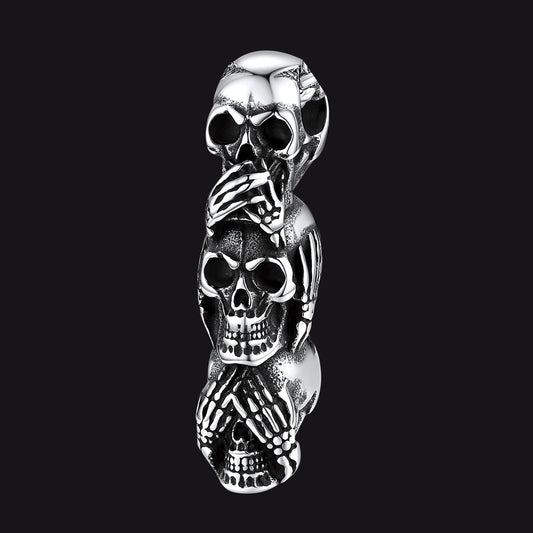 No Evil Skulls Pendant FaithHeart Jewelryimg