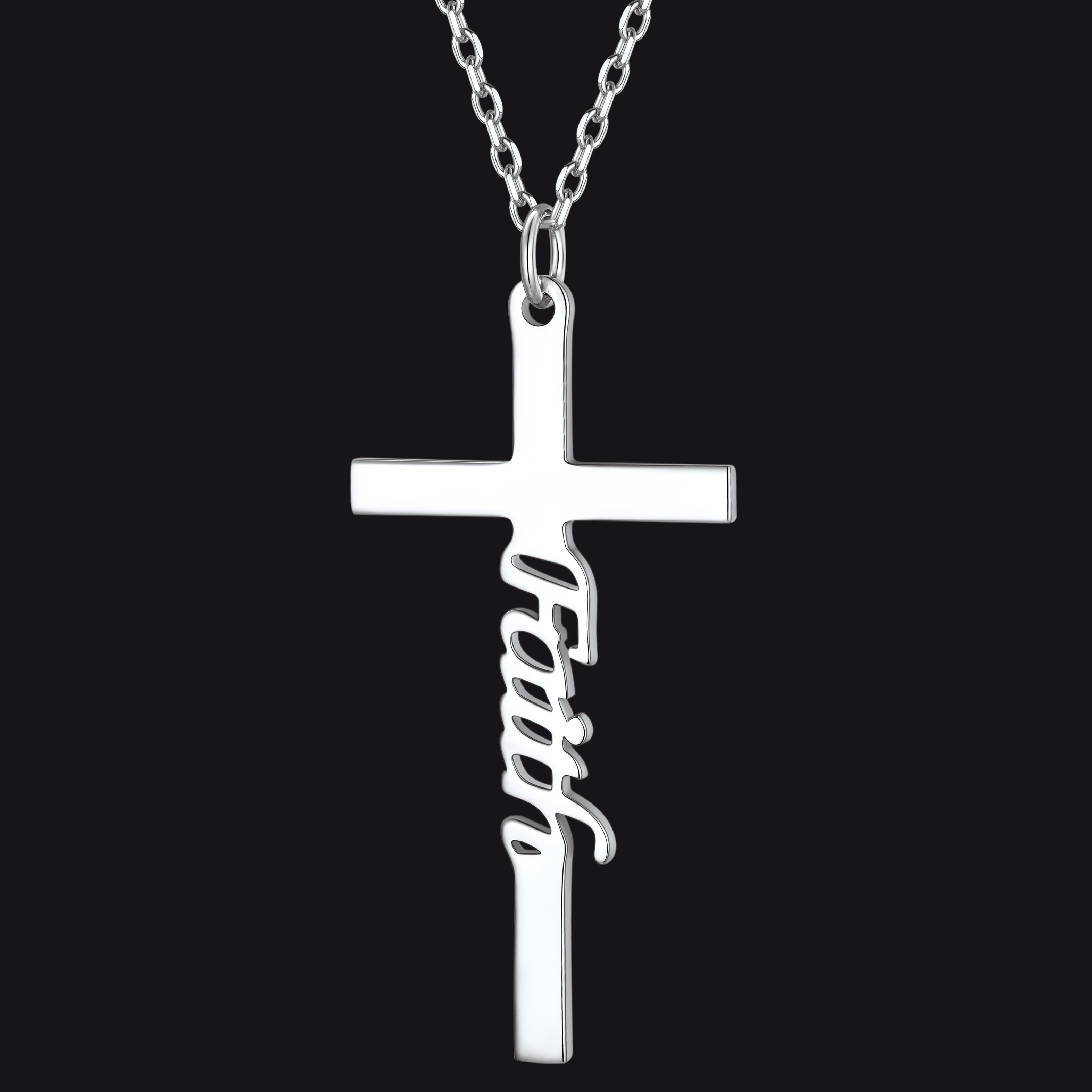 Christian Faith Cross Necklace Pendant For Men FaithHeart Jewelry