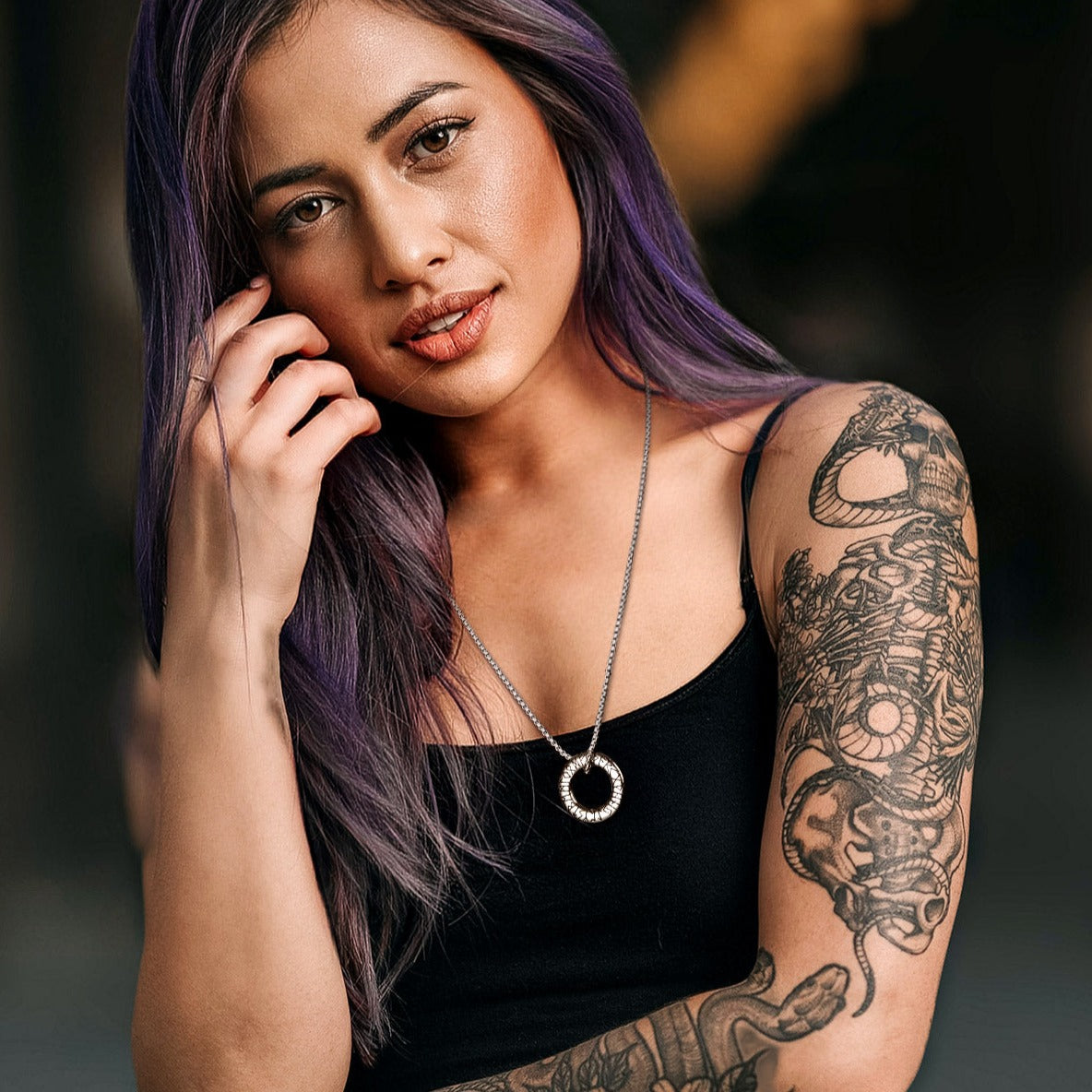 FaithHeart Viking Circle Rune Pendant Necklace With Wax Chain for Men FaithHeart