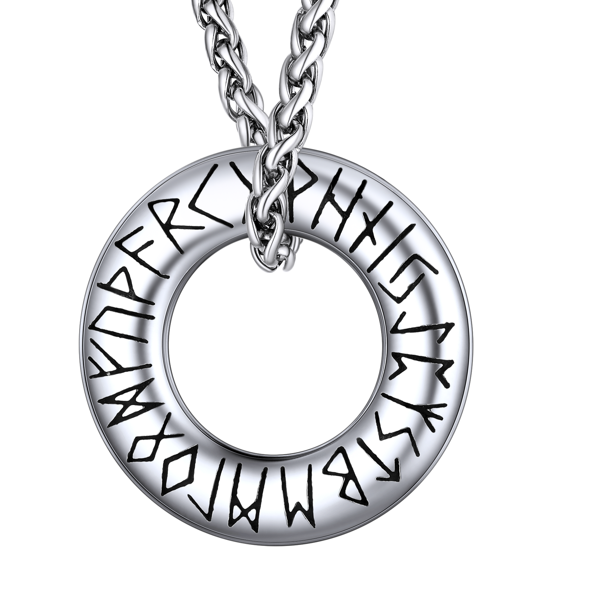 FaithHeart Viking Circle Rune Pendant Amulet Necklace FaithHeart