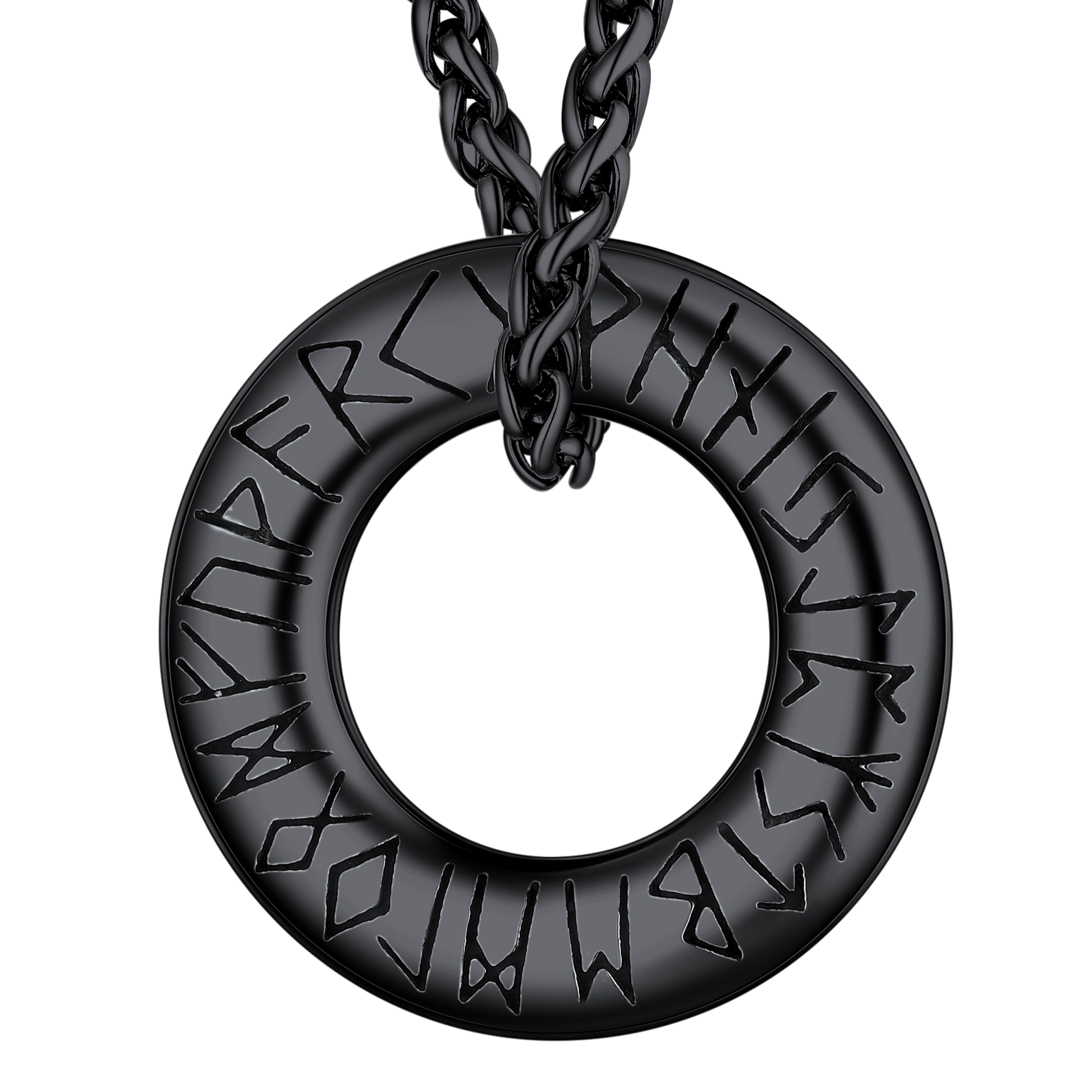 FaithHeart Viking Circle Rune Pendant Amulet Necklace FaithHeart