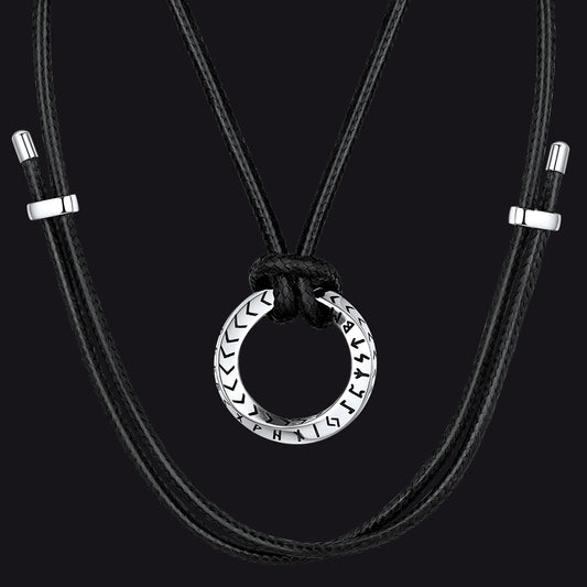 FaithHeart Runes Mobius Strip Cricle Pendant Necklaceimg