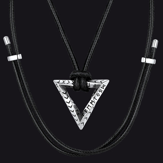 FaithHeart Runes Mobius Strip Triangle Pendant Necklace