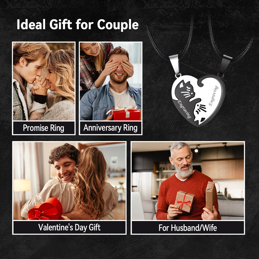 Matching Cat Puzzle Necklace - Ideal Gift for Couple