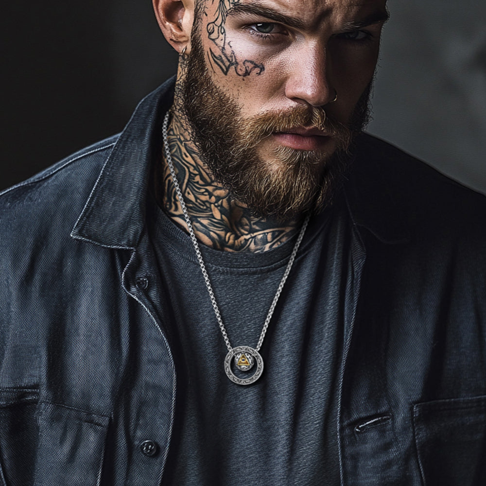 All-Seeing Eye Evil Eye Necklace Talisman Bead Protection Jewelry for Men