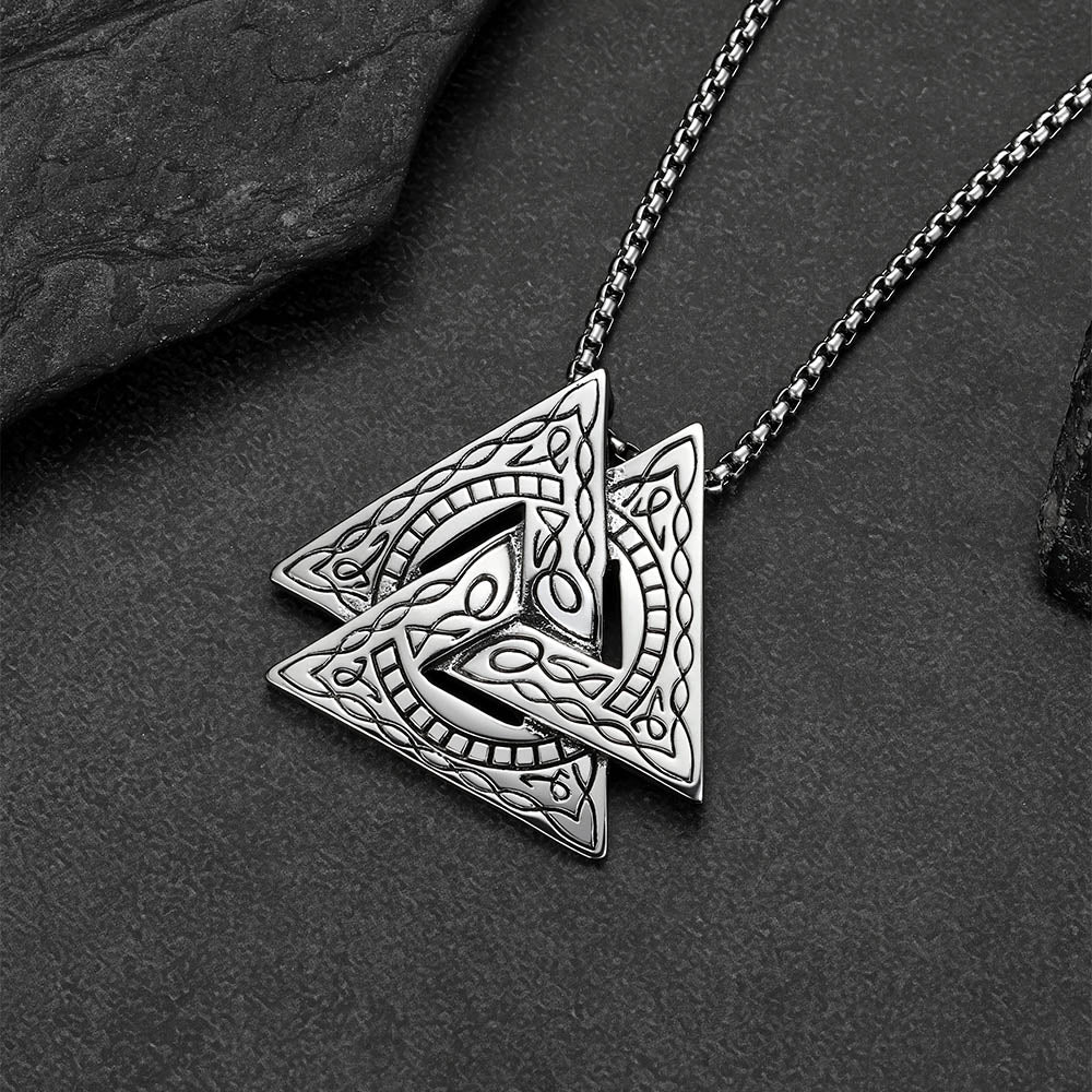 Norse Valknut pendant necklace symbol of Odin and warrior spirit