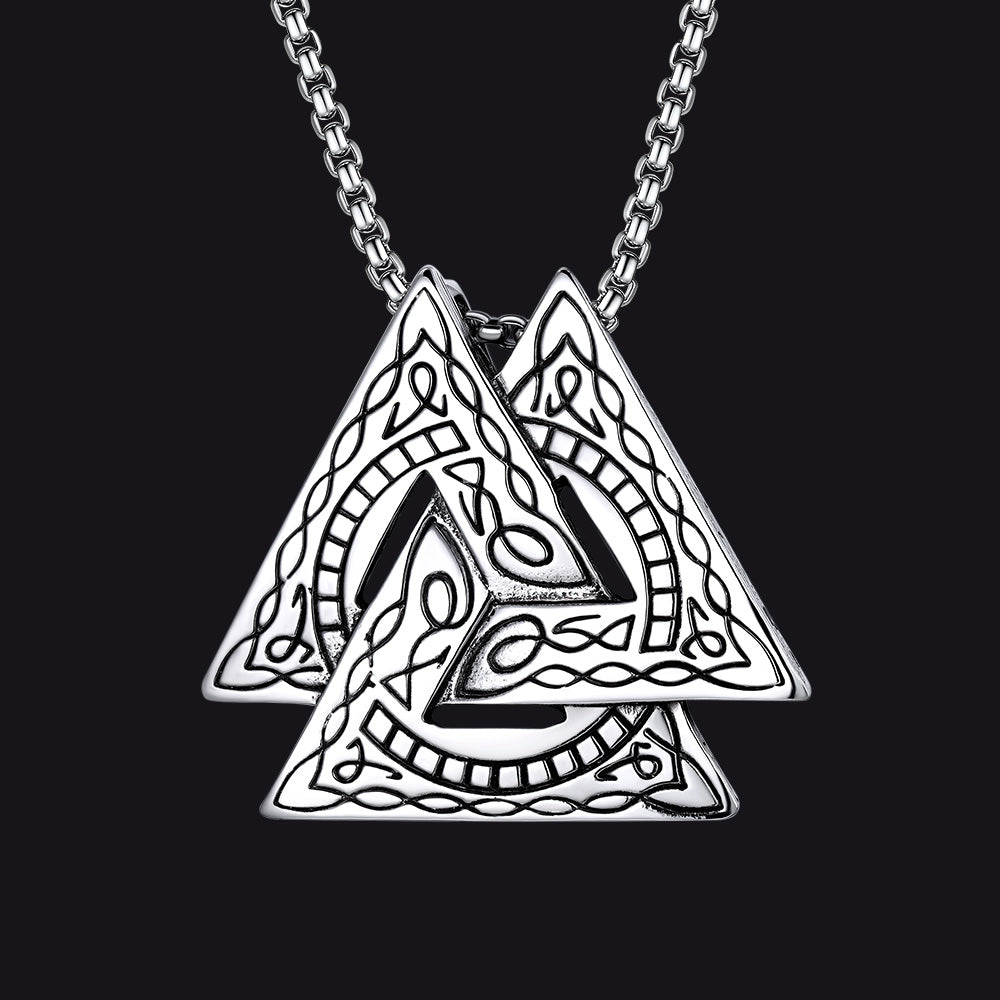 Viking Norse Valknut pendant necklace for men