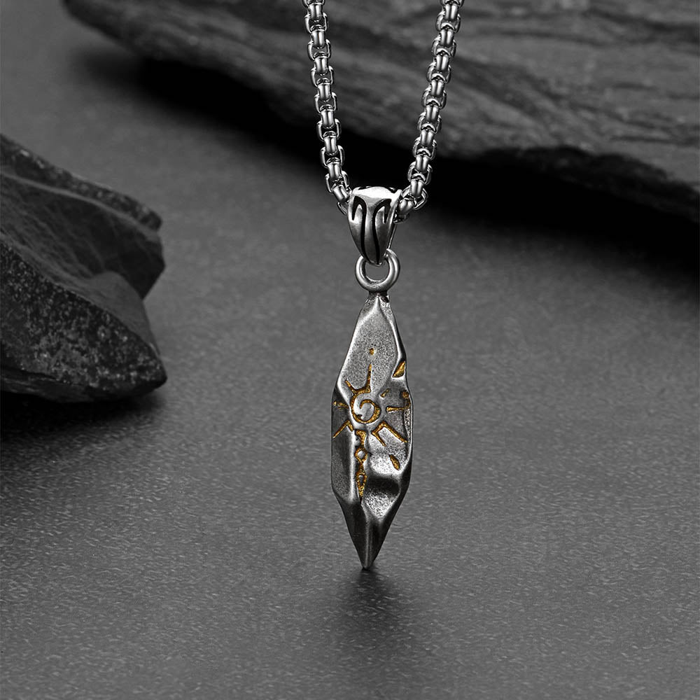 Wishing Stone Sun Rune Pattern Pendant Jewelry