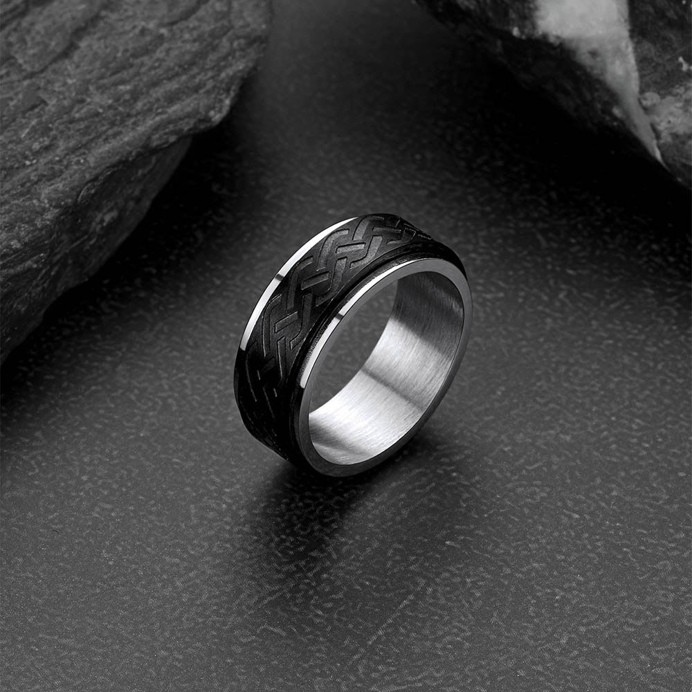 FaithHeart Celtic Knot Spinner Ring Anxiety Rotatable Ring For Men FaithHeart