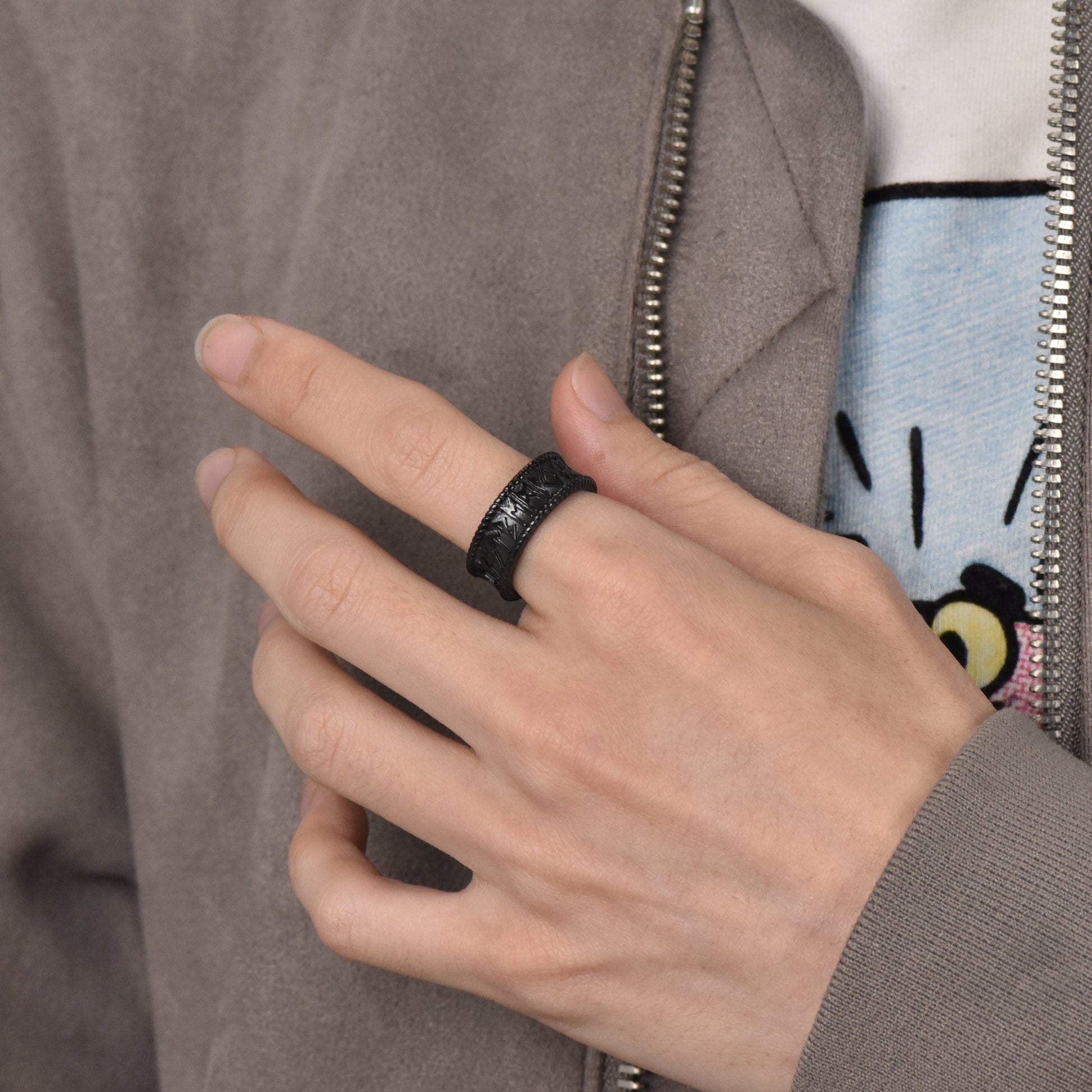 FaithHeart Stainless Steel Norse Viking Runes Ring for Men FaithHeart