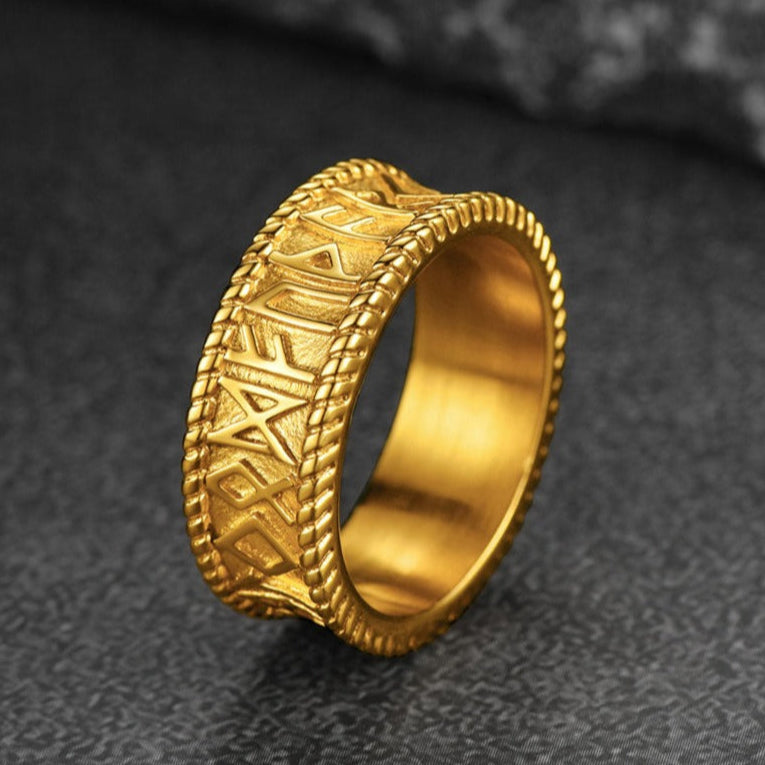 FaithHeart Stainless Steel Norse Viking Runes Ring for Men FaithHeart
