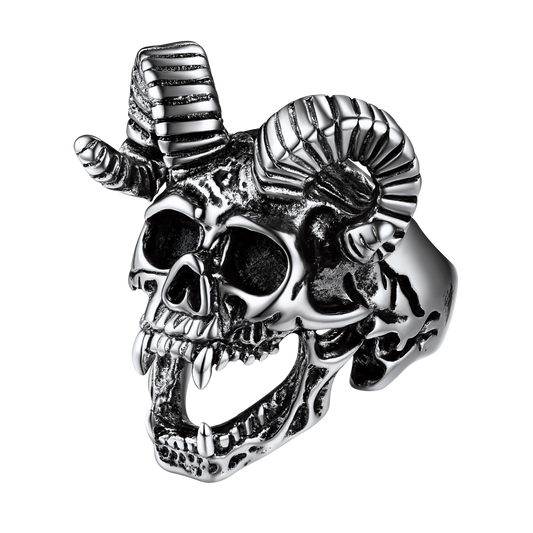 FaithHeart Satanic Baphomet Goat Skull Ring For Men FaithHeartimg