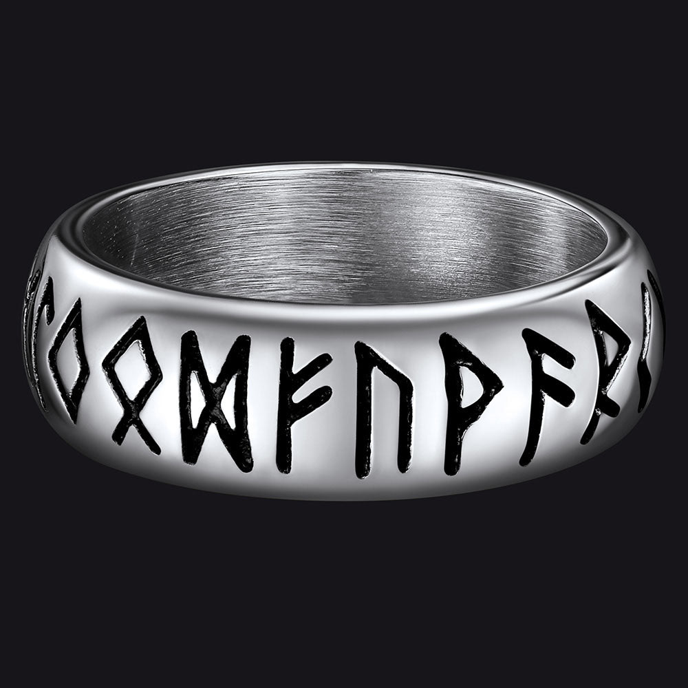 Bague runes vikings nordiques en acier inoxydable pour homme, vente flash