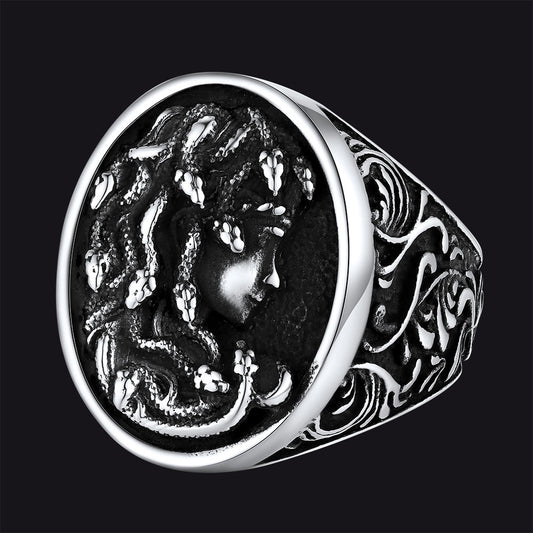 FaithHeart Medusa Snake Hair Ring Punk Gothic Ring Greek Mythology Signet Ring FaithHeartimg