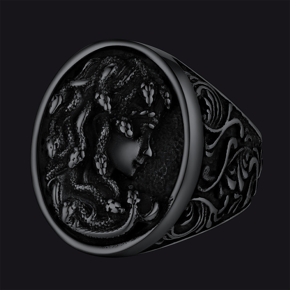 FaithHeart Medusa Snake Hair Ring Punk Gothic Ring Greek Mythology Signet Ring FaithHeart