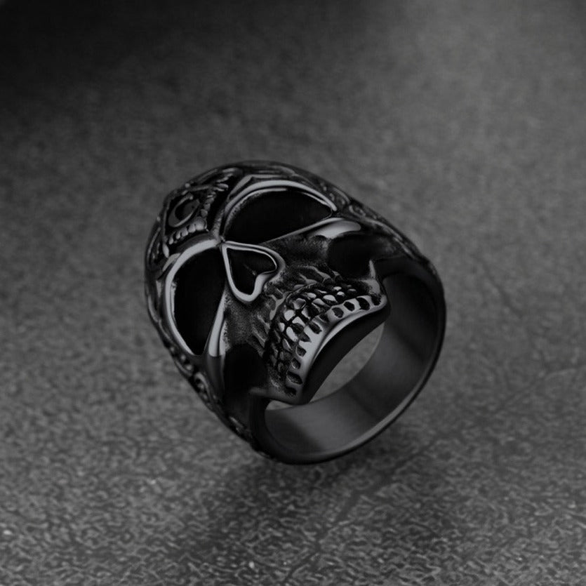 FaithHeart Masonic Skull Signet Ring Stainless Steel Biker Ring FaithHeart
