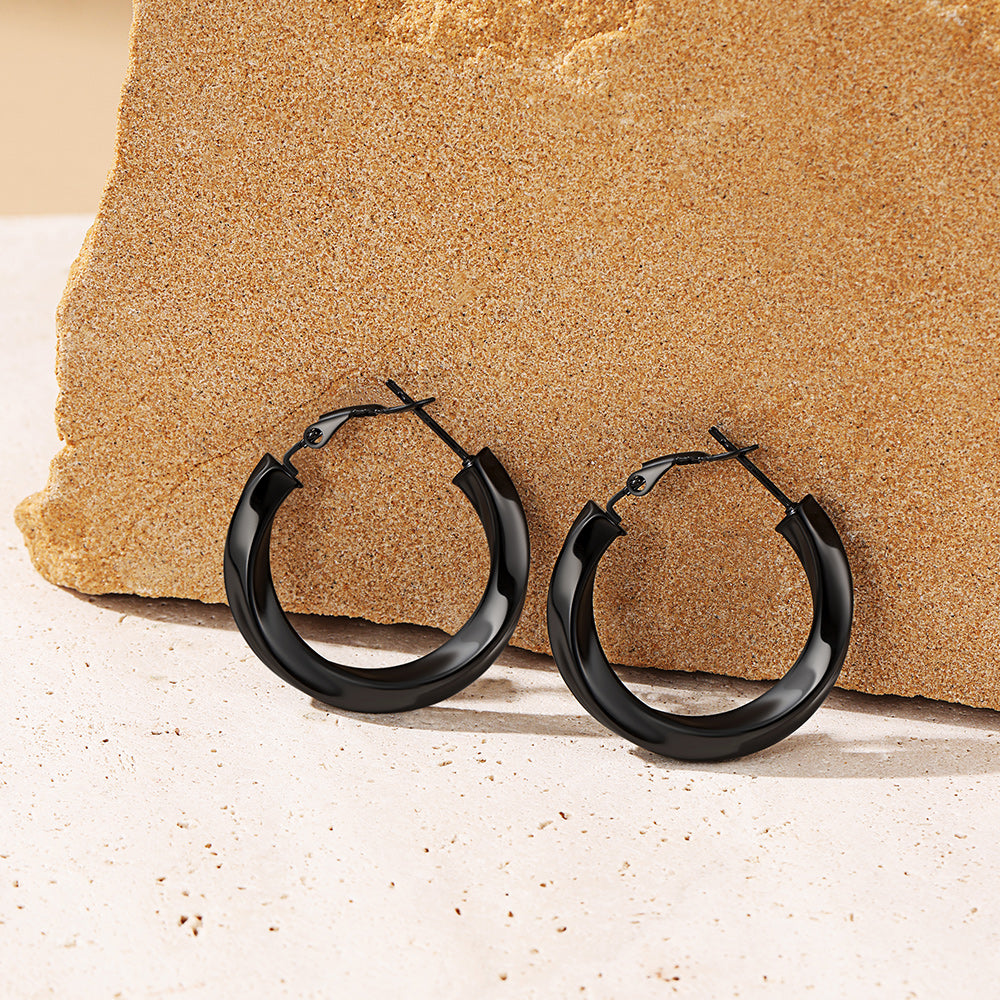 Thick Hoops Loop Earrings for Women Girls 30/40/60/80MM FaithHeart Jewelry