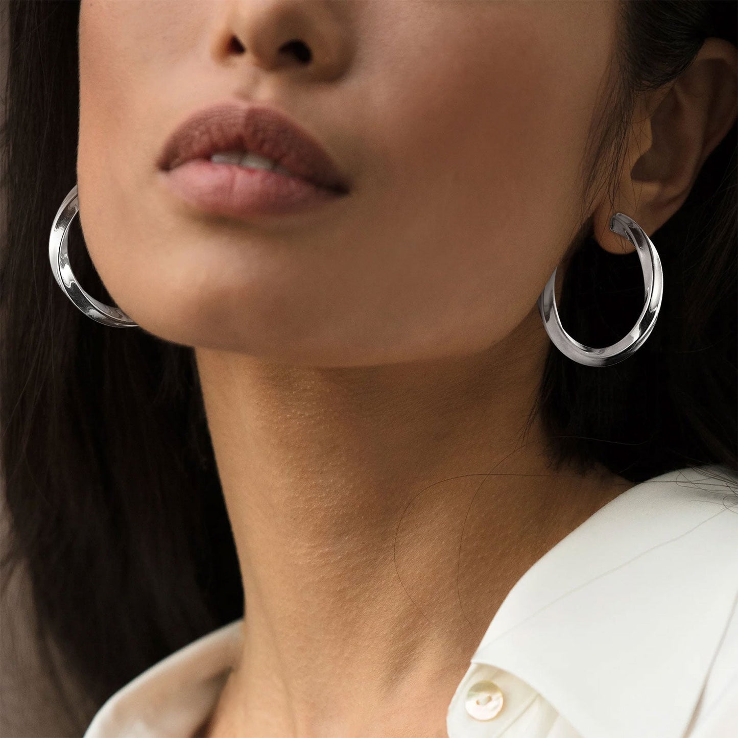 Thick Hoops Loop Earrings for Women Girls 30/40/60/80MM FaithHeart Jewelry