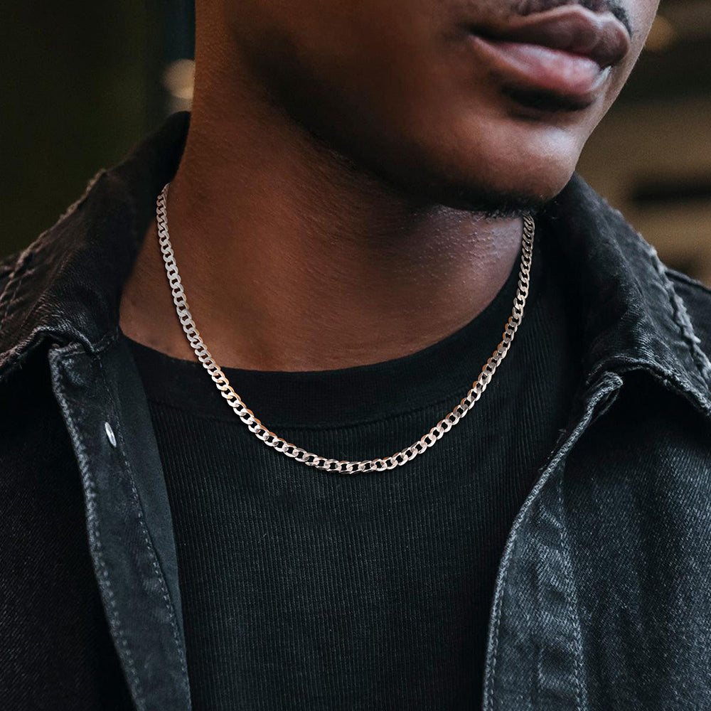 Thin Cuban Chain Link Necklace for Men