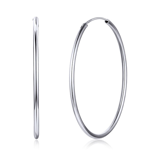 Thin Endless Hoop Earrings for Womenimg