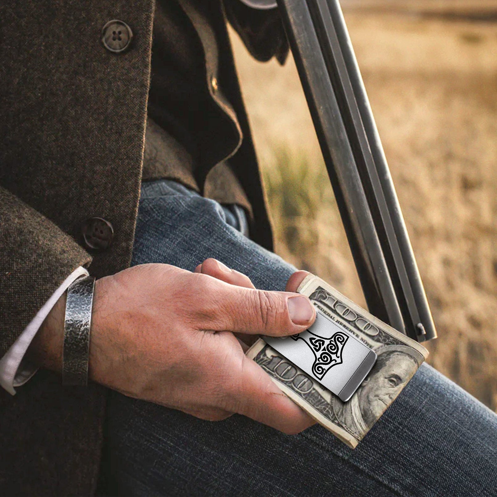Viking Thor's Hammer Money Clip Classic Slim Wallets