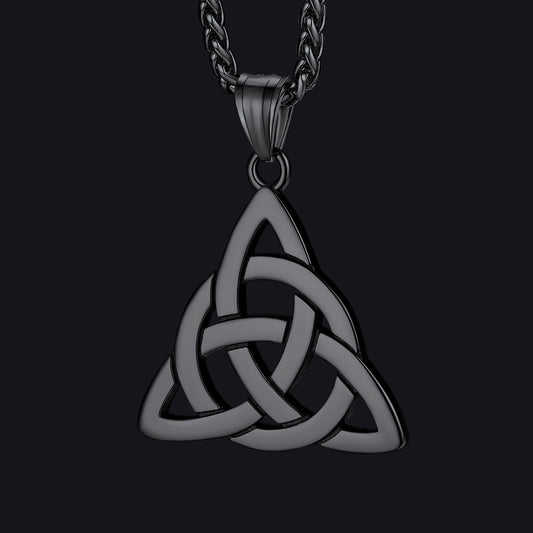 Irish Celtic Trinity Knot Stainless Steel Necklace for Menimg