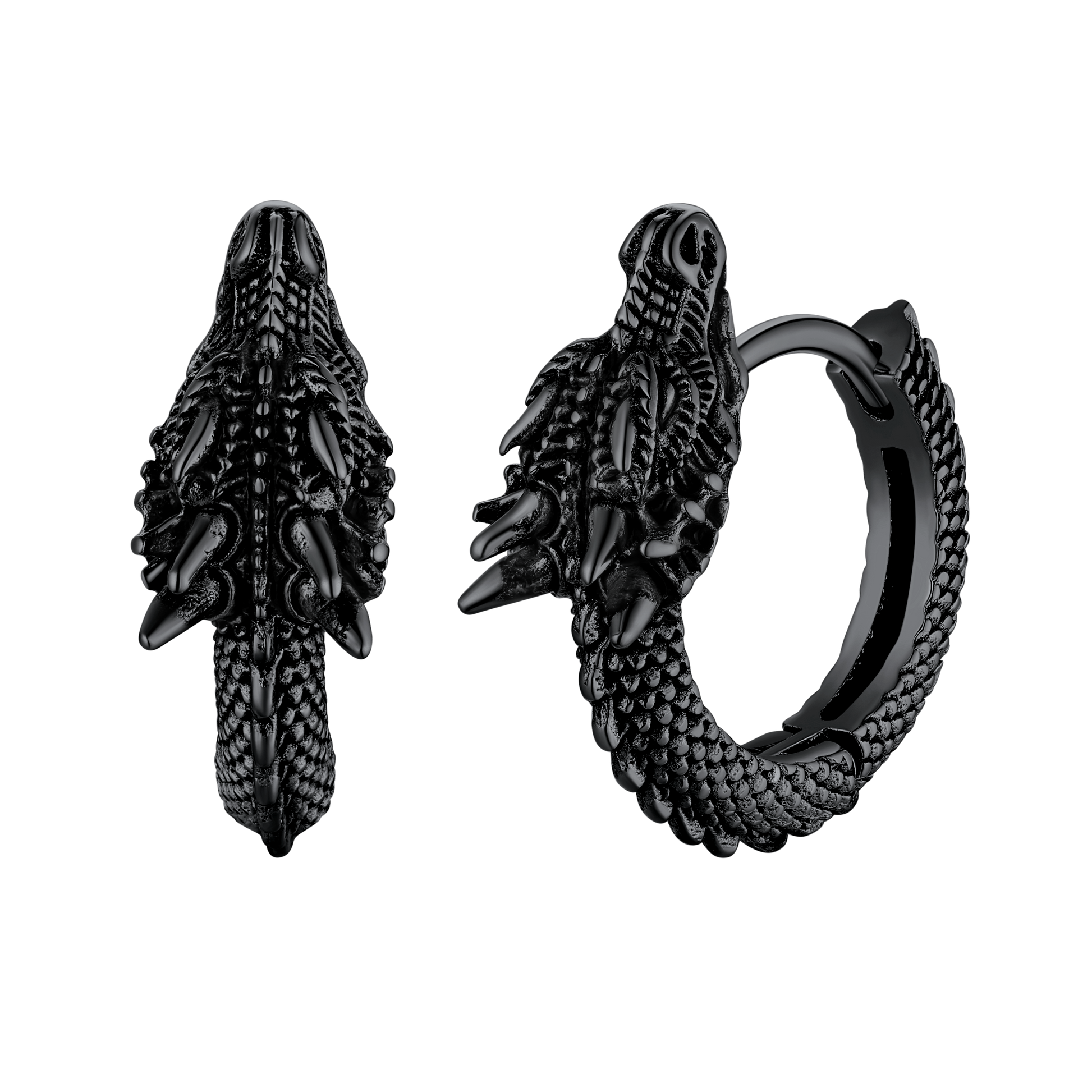 FaithHeart Men's Dragon Hoop Earrings Stainless Steel FaithHeart