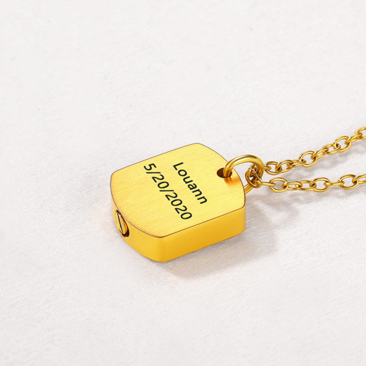 Puppy Feet Urn Dog Tag Necklaces for Ashes for Women Men