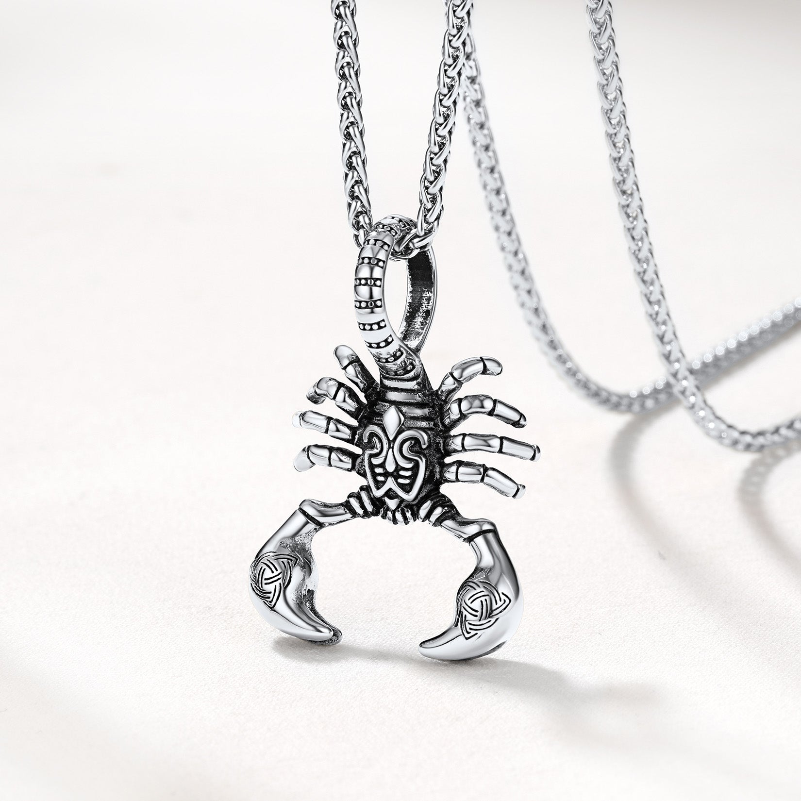 FaithHeart Celtic Knot Scorpion Pendant Necklace for Men FaithHeart